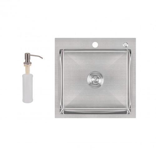 Мойка кухонная Lidz Brush H5050 з дозатором для моющего средства 2в1 3,0/1,0 мм (141799)