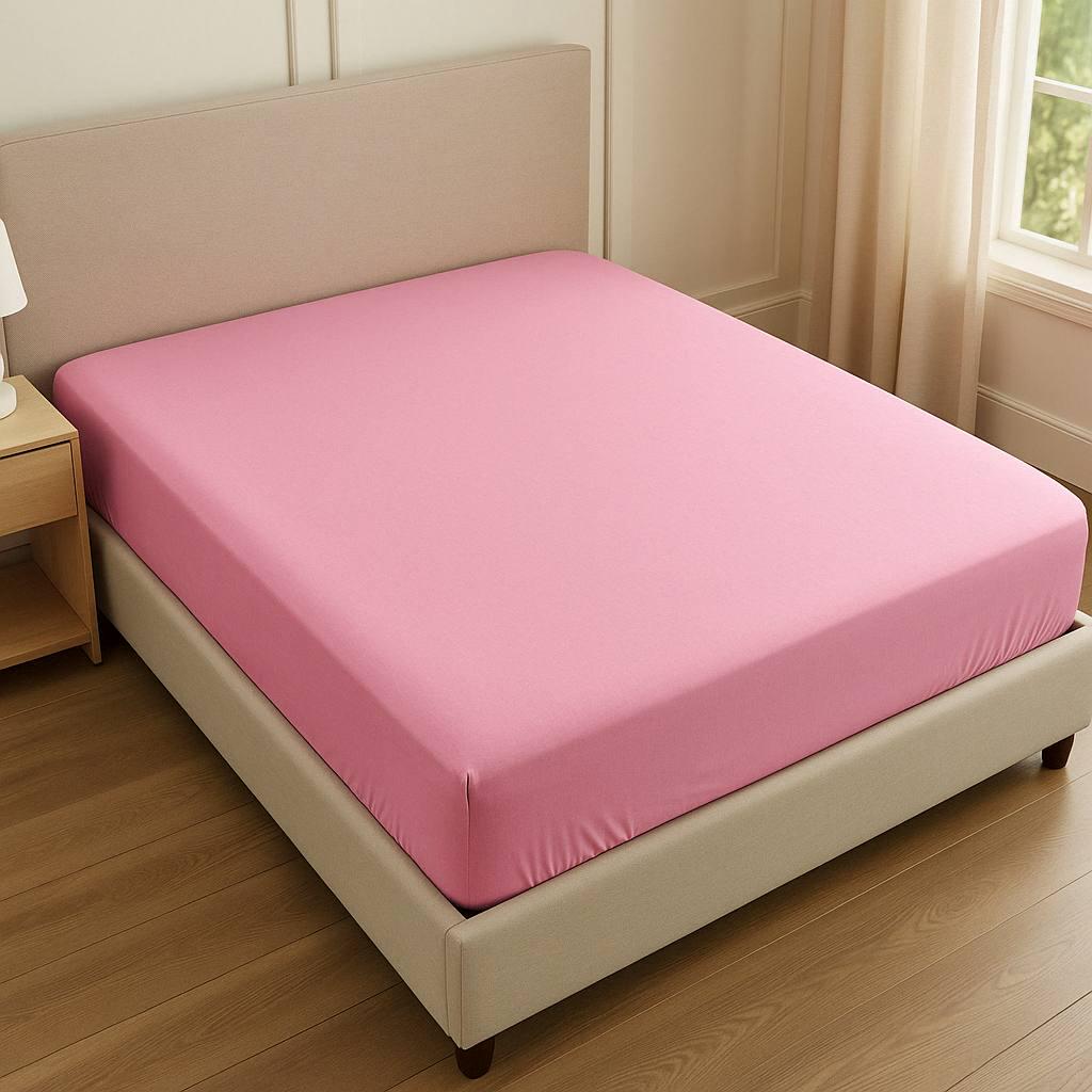 Простынь Solid Pink на резинке бязь 180х200 см (G-1804pinky/x180)