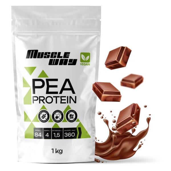 Протеин гороховый MuscleWay Vegan Шоколад 84% белка на 33 порции 1 кг (21-125-pp-mv-rs-1kg.4)