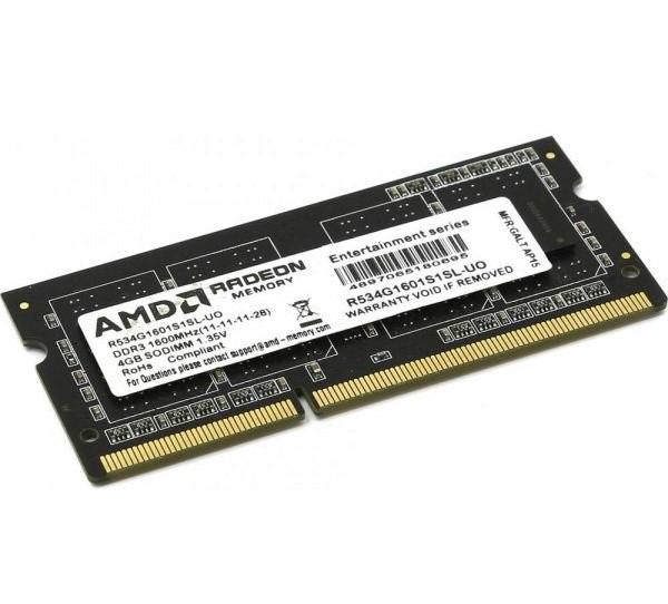 Оперативна пам'ять AMD R534G1601S1SL-U DDR3L 4 Гб 1600 МГц (11879192)