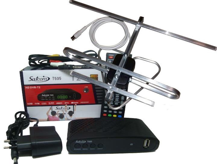 Тюнер SatCom T505 T2 Internet/антенна комнатная с TV-кабелем
