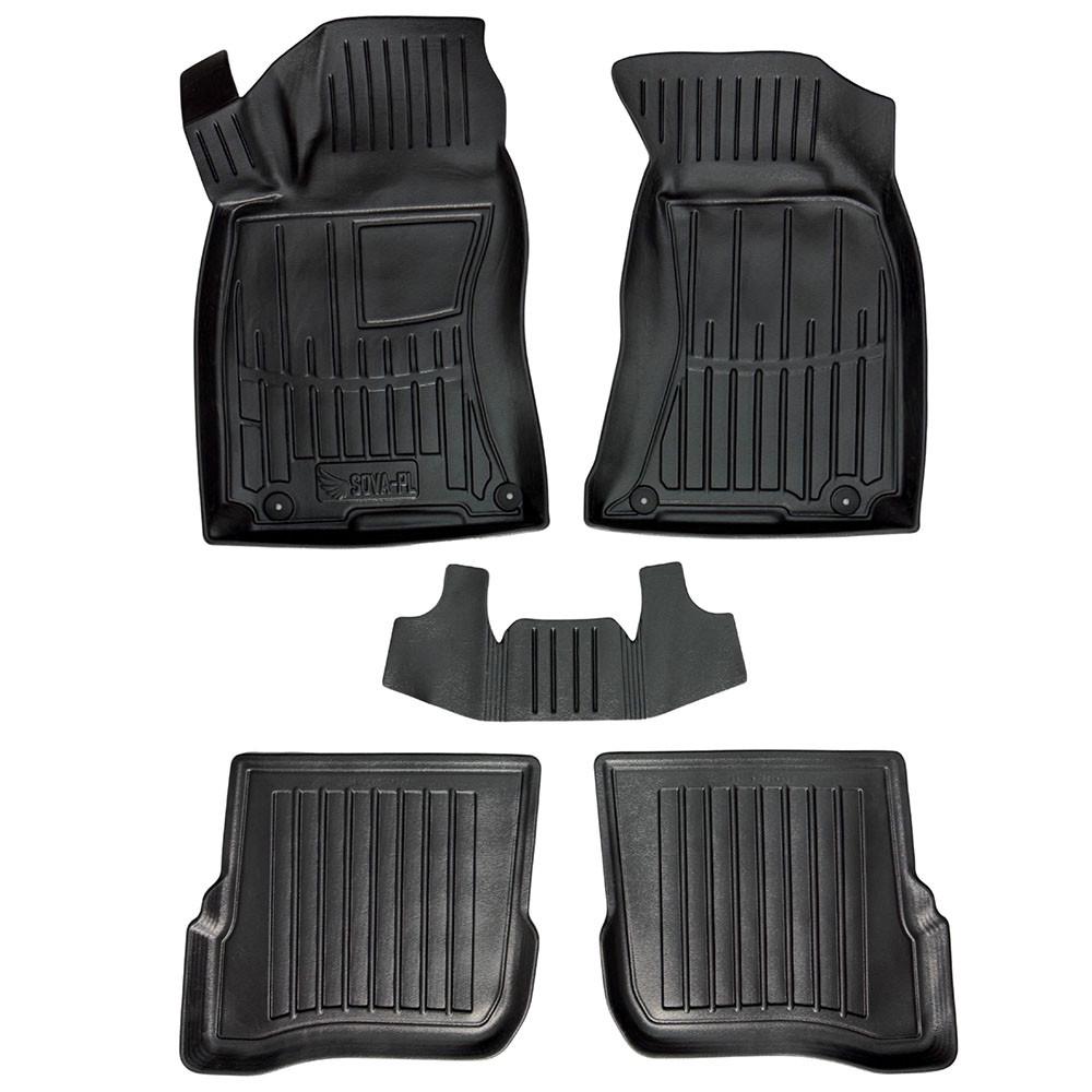 Килимки в салон SOVA-PL для Volkswagen Passat B5 1996-2005 гумові 5 шт. Чорний (28800560)