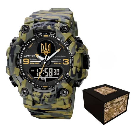 Наручные часы Awarder 001 Трезубец золото Camo Green (329)