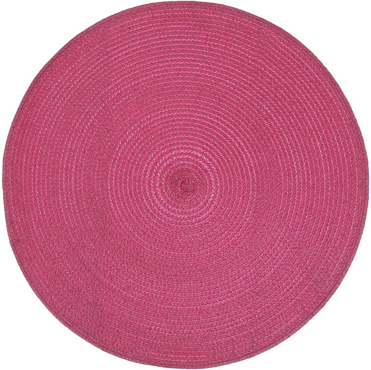 Набір 4 сервірувальних килимка Casual фуксія Ø38см, плейсмат (підтарільники) - фото 1