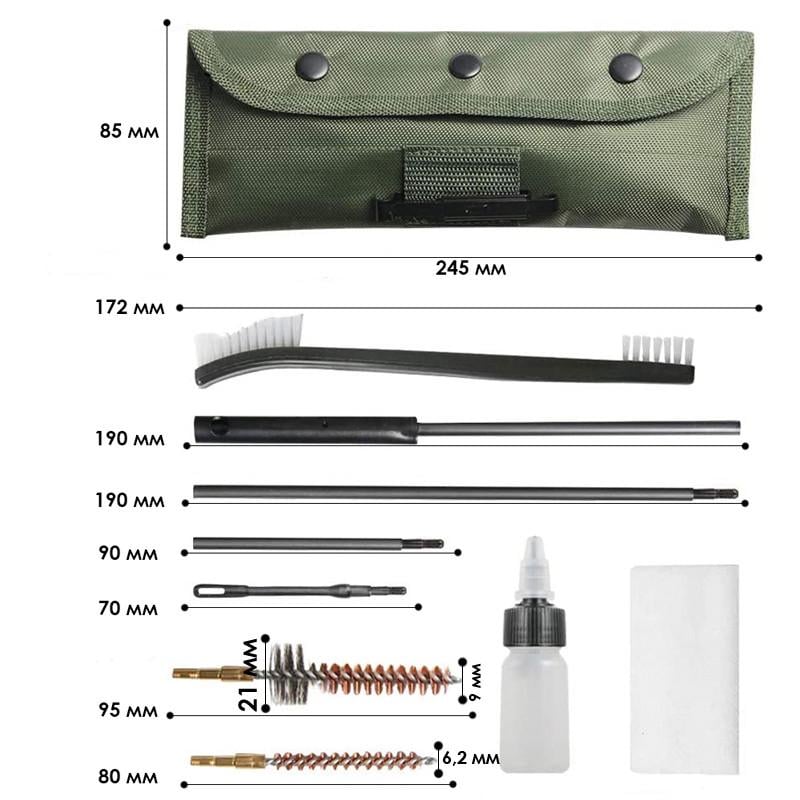 Набір для чищення зброї Lesko GK13 у чохлі 12 шт. - фото 6