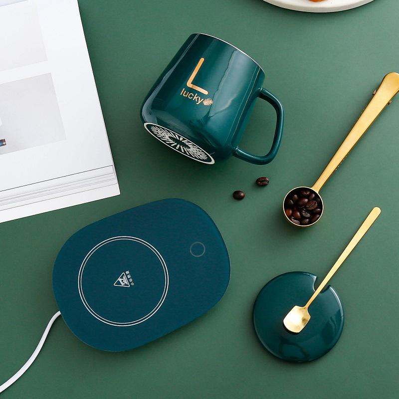 Подарочный набор с кофейной чашкой и подогревателем для кофейной чашки Зеленый (20709787) - фото 3