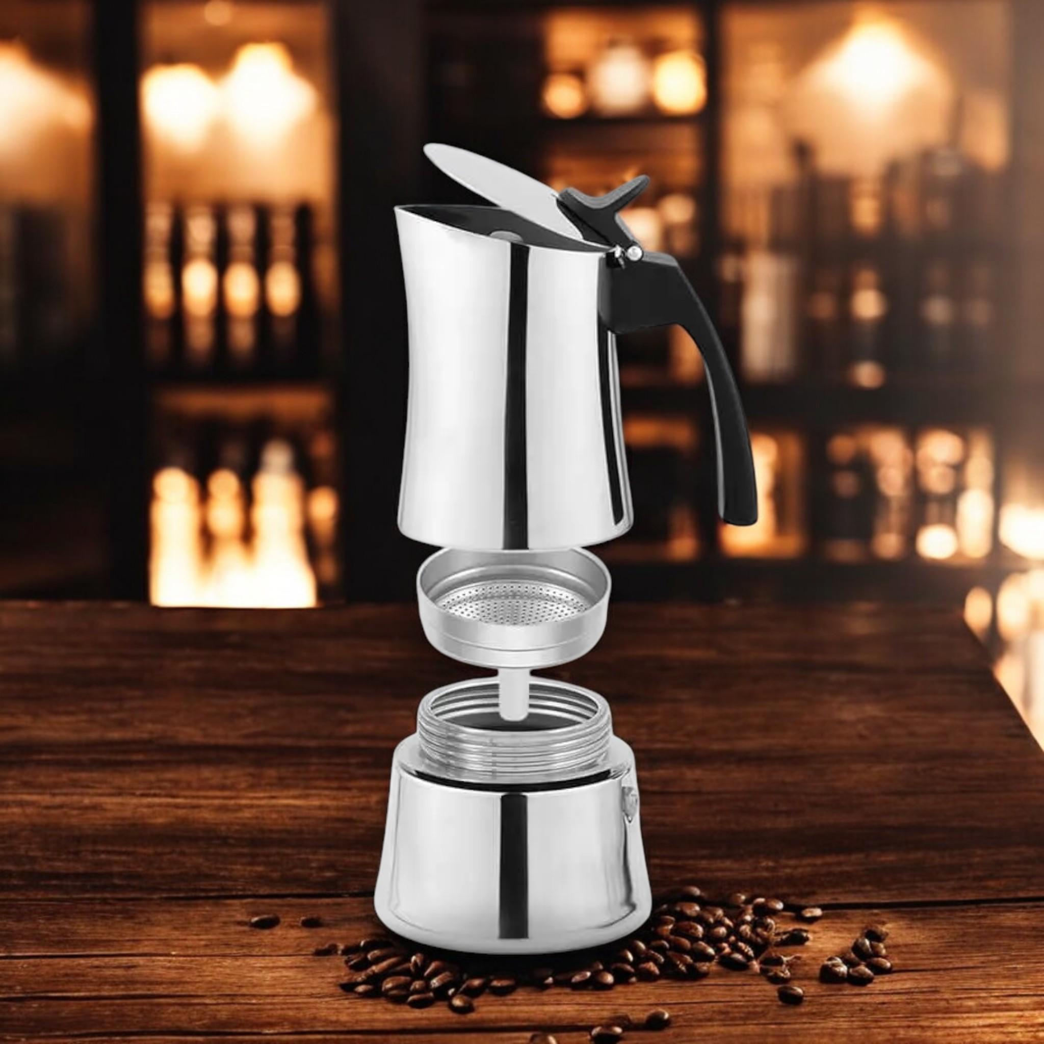 Кофеварка гейзерная Espresso Moka Maestro MR-1668-2 на 2 чашки из нержавеющей стали 100 мл Silver (G_MR1666/2Silver) - фото 2 Кофеварка гейзерная Espresso Moka Maestro MR-1668-2 на 2 чашки из нержавеющей стали 100 мл Silver (G_MR1666/2Silver) - фото 2