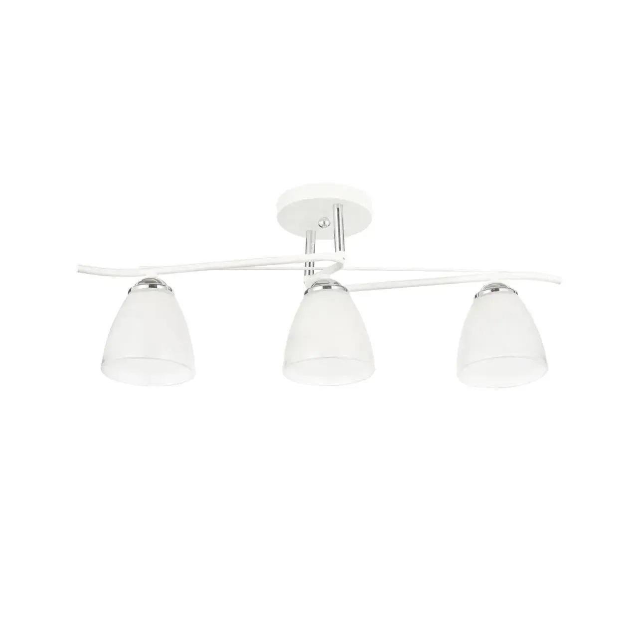 Люстра потолочная Valeso Interees на три матовых плафона Е27 IP20 Белый/Хром (V-6293-3 WH+CR)