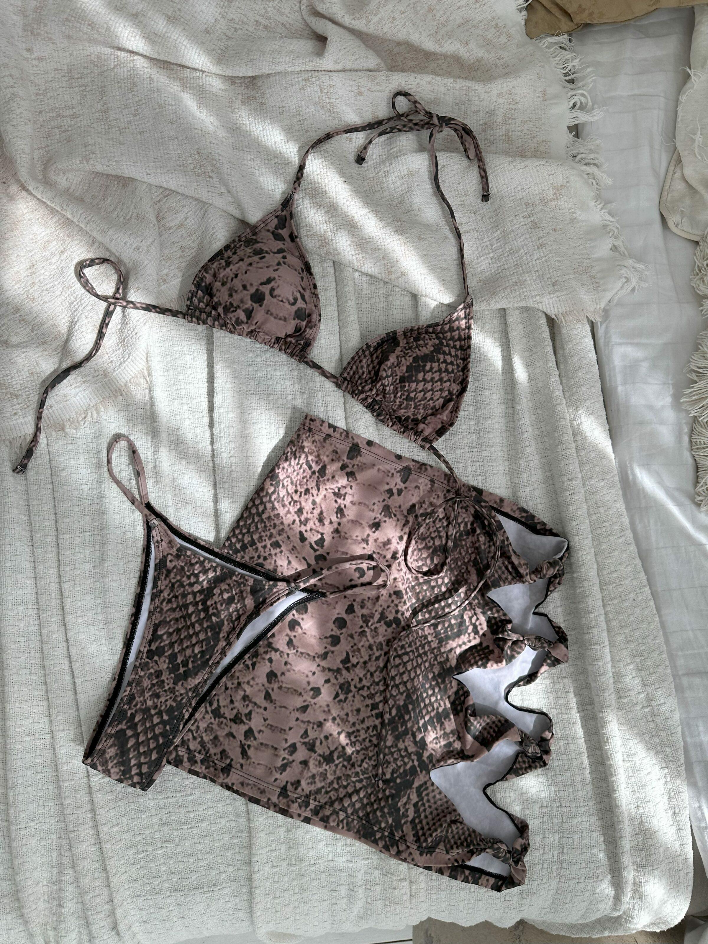 Комплект пляжный женский Nova VegaКупальник/юбка M р. 44-46 Змеиная кожа (103-2915-1) - фото 6