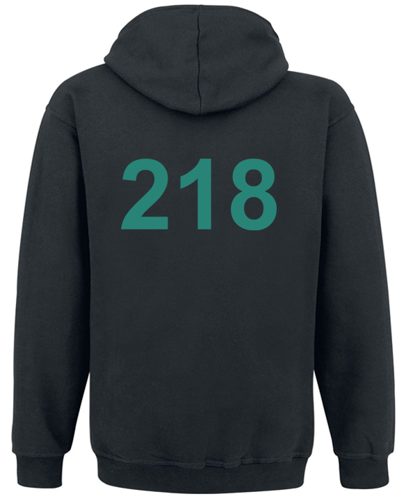 Толстовка з блискавкою "Squid Game 218 Cho Sang-Woo" XXL Чорний (56536) - фото 2 Толстовка з блискавкою "Squid Game 218 Cho Sang-Woo" XXL Чорний (56536) - фото 2