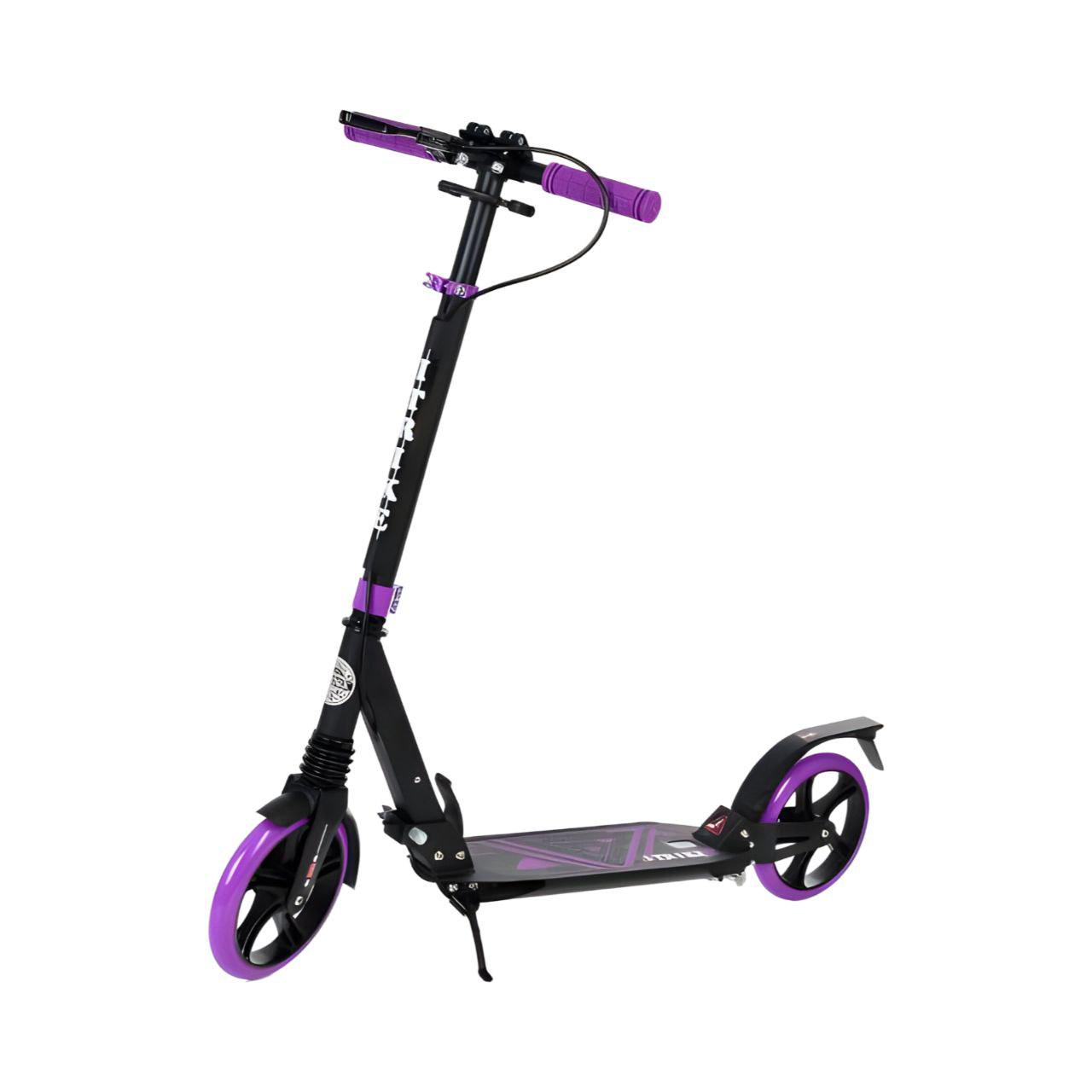 Самокат SR 2-018-10-BV складной с амортизаторами/замком/ручным тормозом/светоотражателями Фиолетовый (25633802)