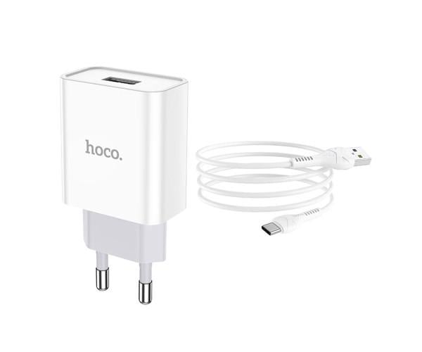 Устройство сетевое зарядное Hoco C81A USB 2,1 A Type-C 1 м White - фото 3 Устройство сетевое зарядное Hoco C81A USB 2,1 A Type-C 1 м White - фото 3