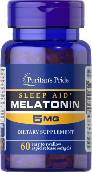 Добавка натуральная Мелатонин Puritans Pride Melatonin 5 мг 60 softgel