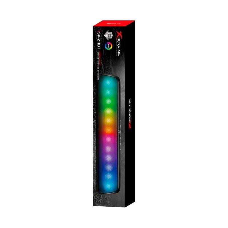 Колонка bluetooth Xtrike Me SP-211BT з RGB підсвічуванням і радіо Black (12154455) - фото 3