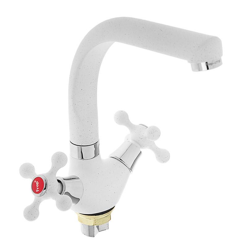 Смеситель для кухни Frap F5408-8 буксовый Белый (35420)