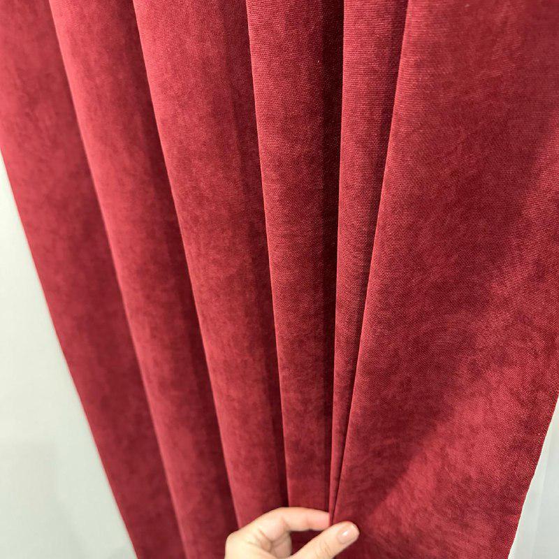 Комплект штор мікровелюр 2 шт. 1,5х2,7 м готові на шторній тасьмі 6 см Бордовий (petek-V510) - фото 5