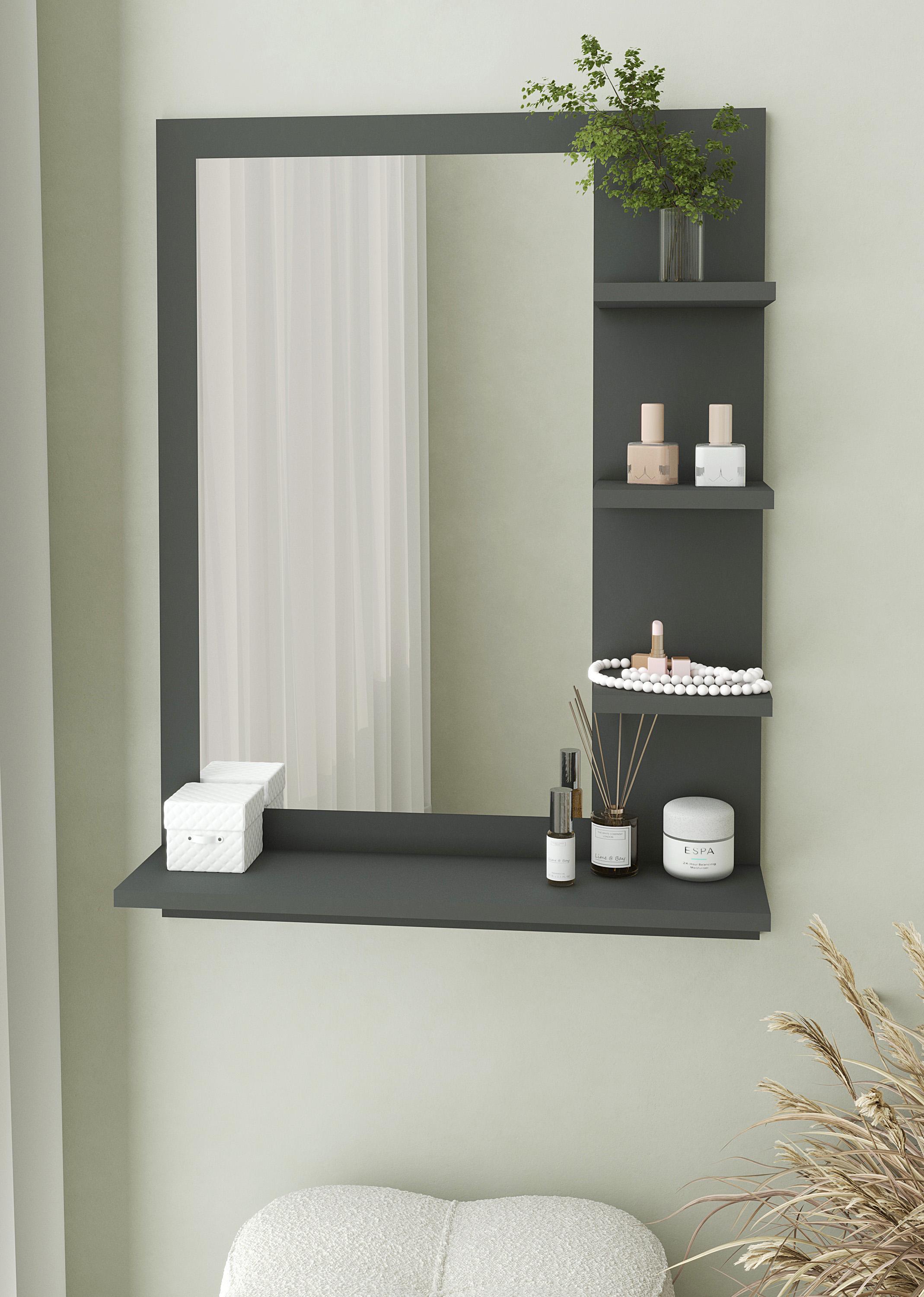 Зеркало с полочками Nt-2 600x800x150 мм Антрацит