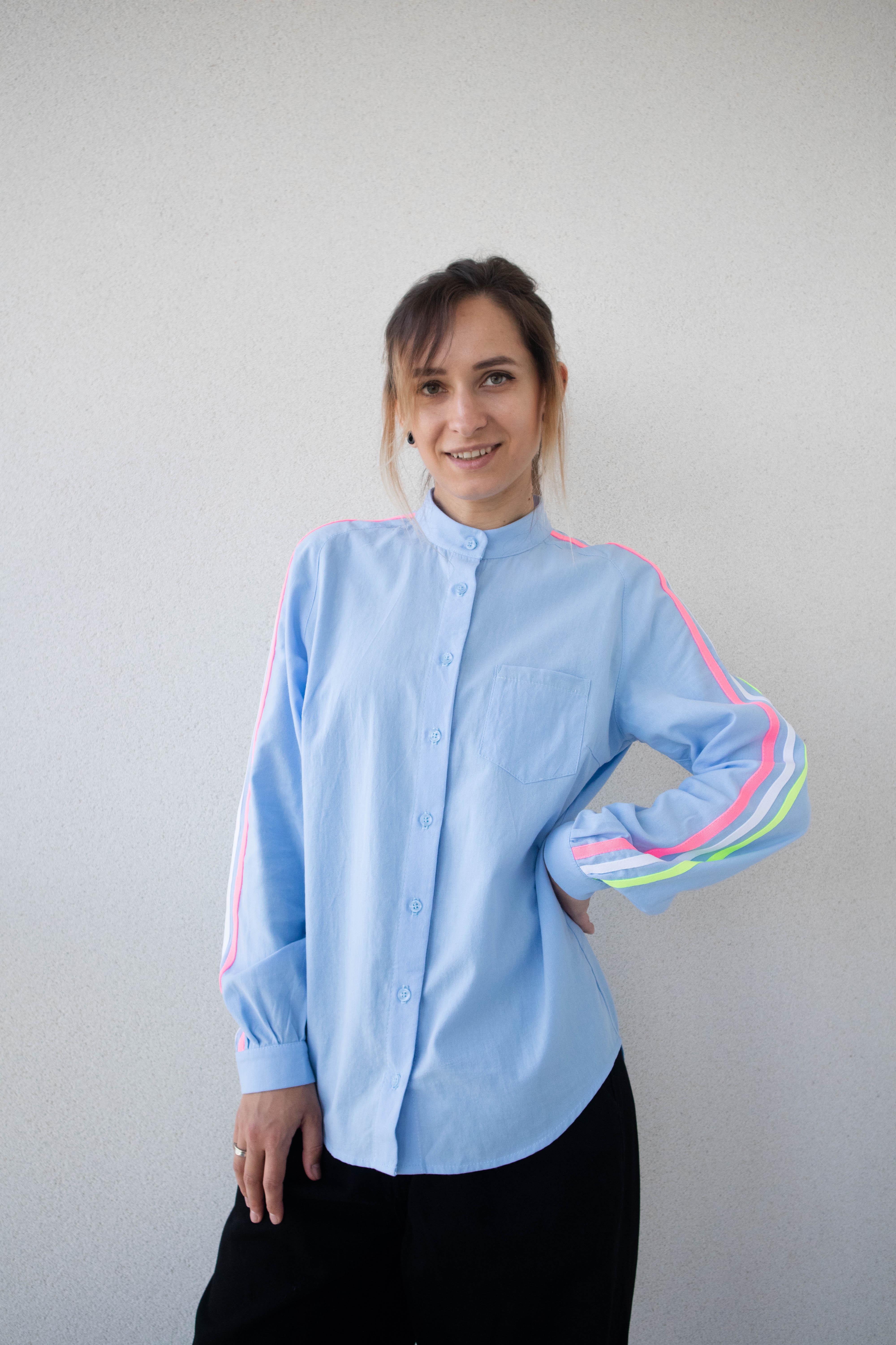 Сорочка жіноча спортивного стилю VSlatinina L Блакитний (01234567821)