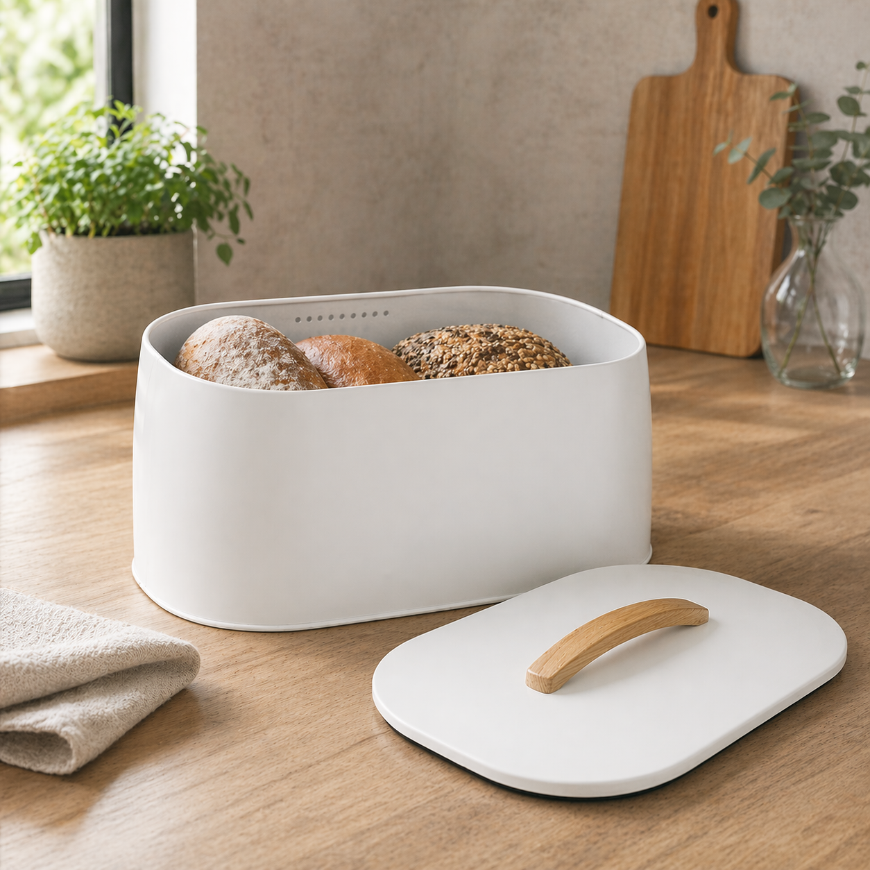 Хлібниця Maestro MR-1675-WHITE металева Білий (34171150)