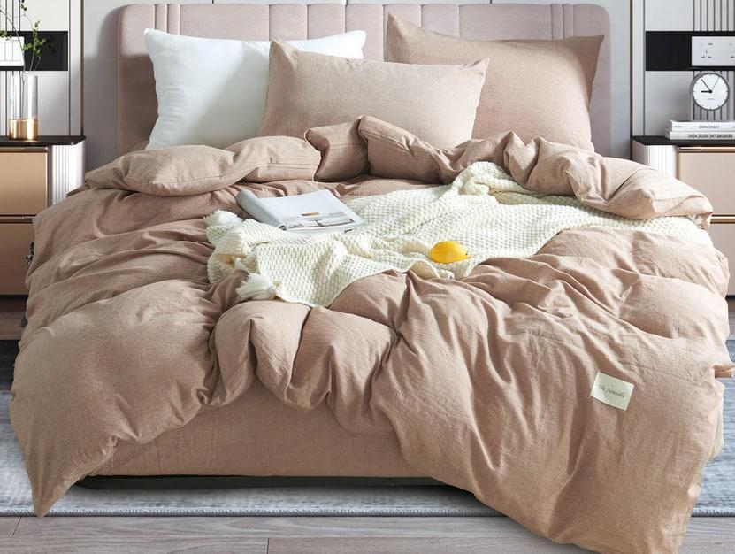 Постельное белье Vie Nouvelle Washed cotton евро на резинке вареный хлопок 200х220 см (W1E200)