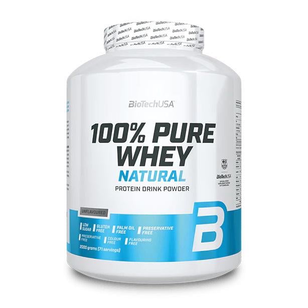 Протеин сывороточный BioTech 100% Pure Whey Natural 2 кг Без смаку
