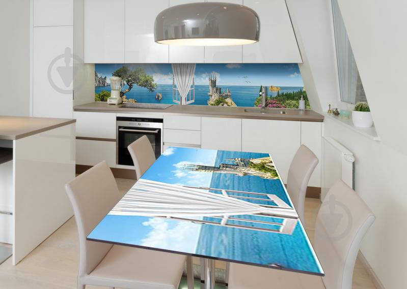 Наклейка 3Д виниловая на стол Zatarga «Ласточкино гнездо» 650х1200 мм для домов, квартир, столов, кофейн, кафе