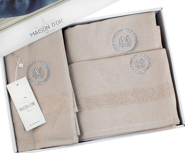 Набор полотенец Maison D'or 3 шт. Bonni Beige (CN2695) Набор полотенец Maison D'or 3 шт. Bonni Beige (CN2695)