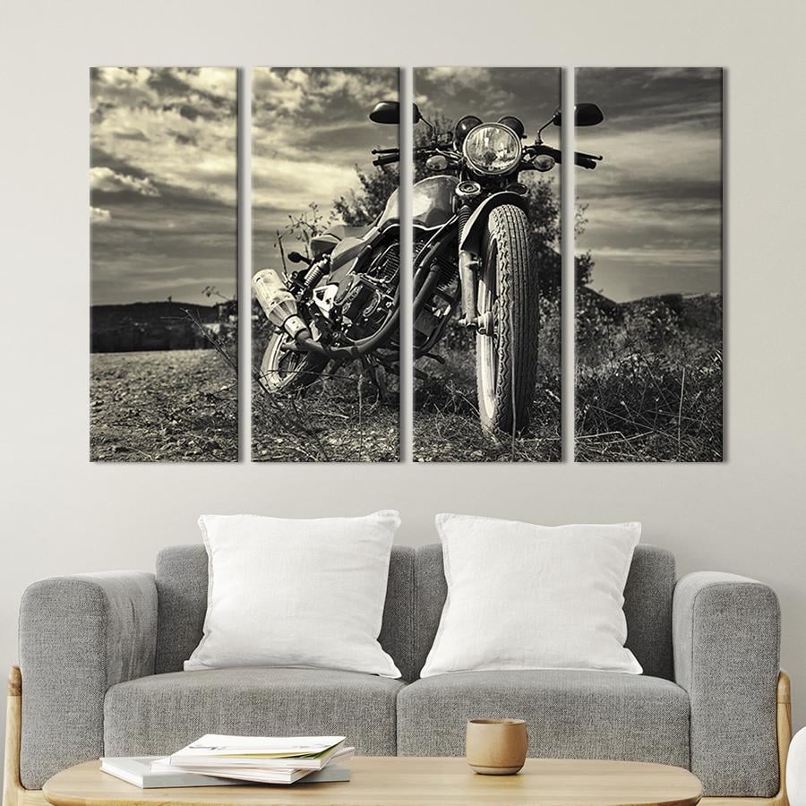 Картина модульная из 4 частей Harley Davidson в поле M 89x53 см (96-41)
