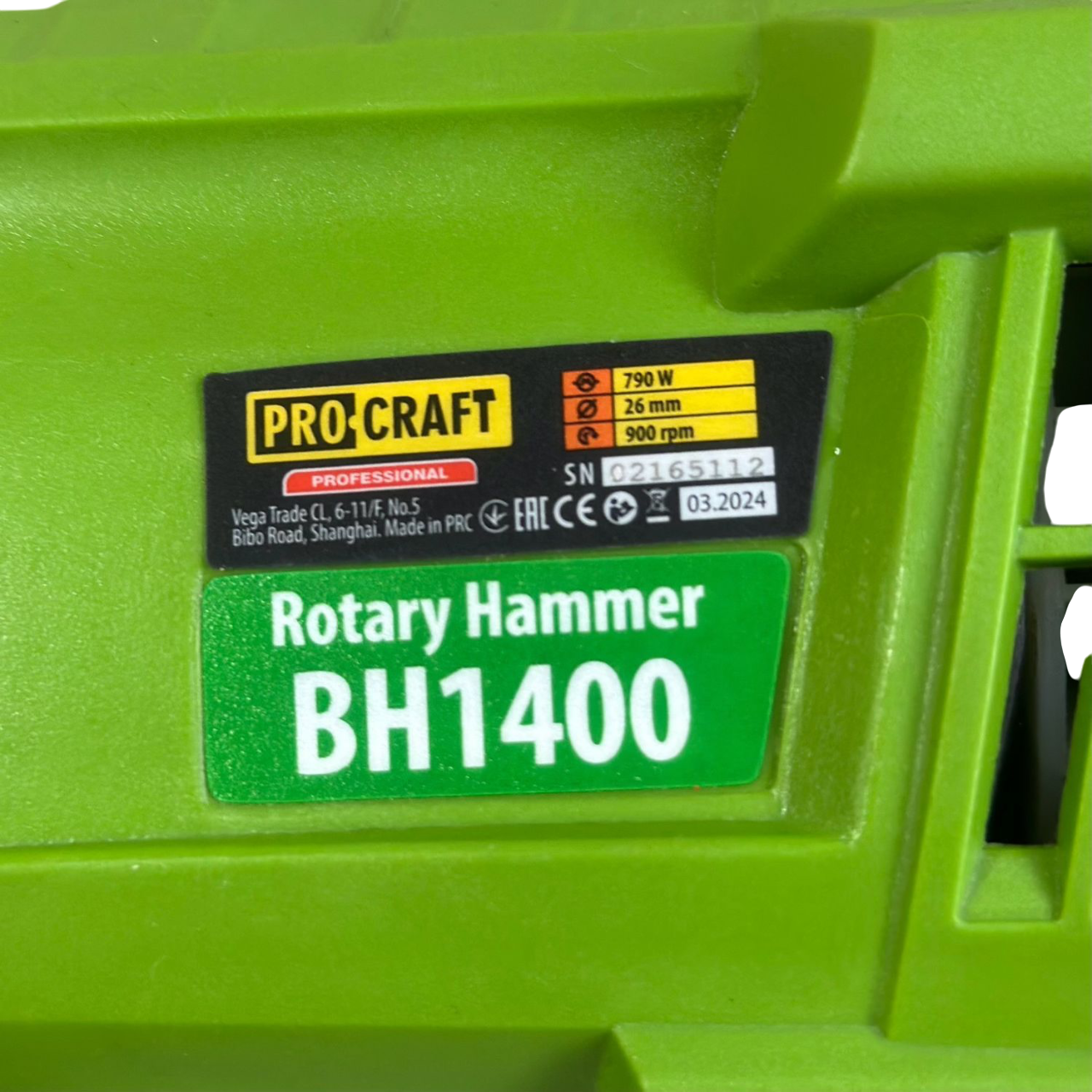 Перфоратор електричний ProCraft BH-1400 3,0 Дж прямий SDS Plus (014001) - фото 5
