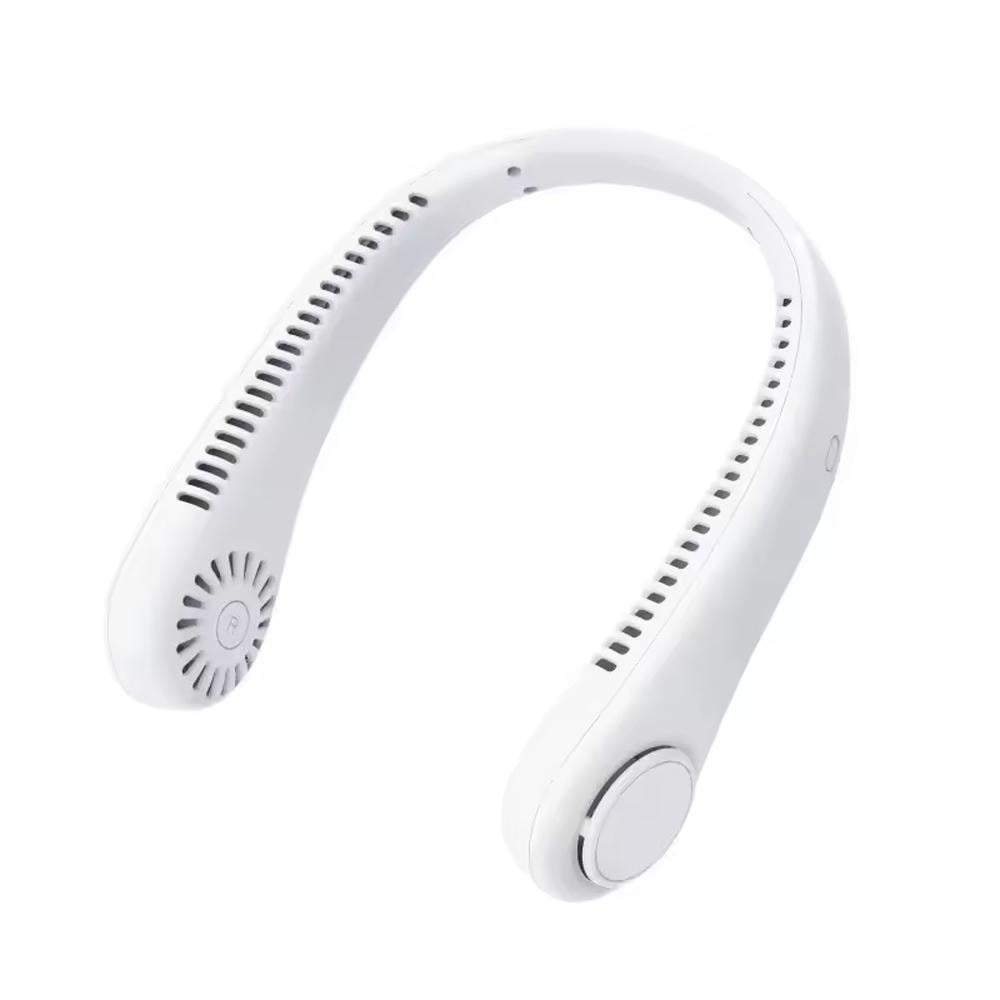 Вентилятор портативний для шиї Portable Fan PF-12 акумуляторний 3 швидкості 2400 мАг USB Білий (SS-107)