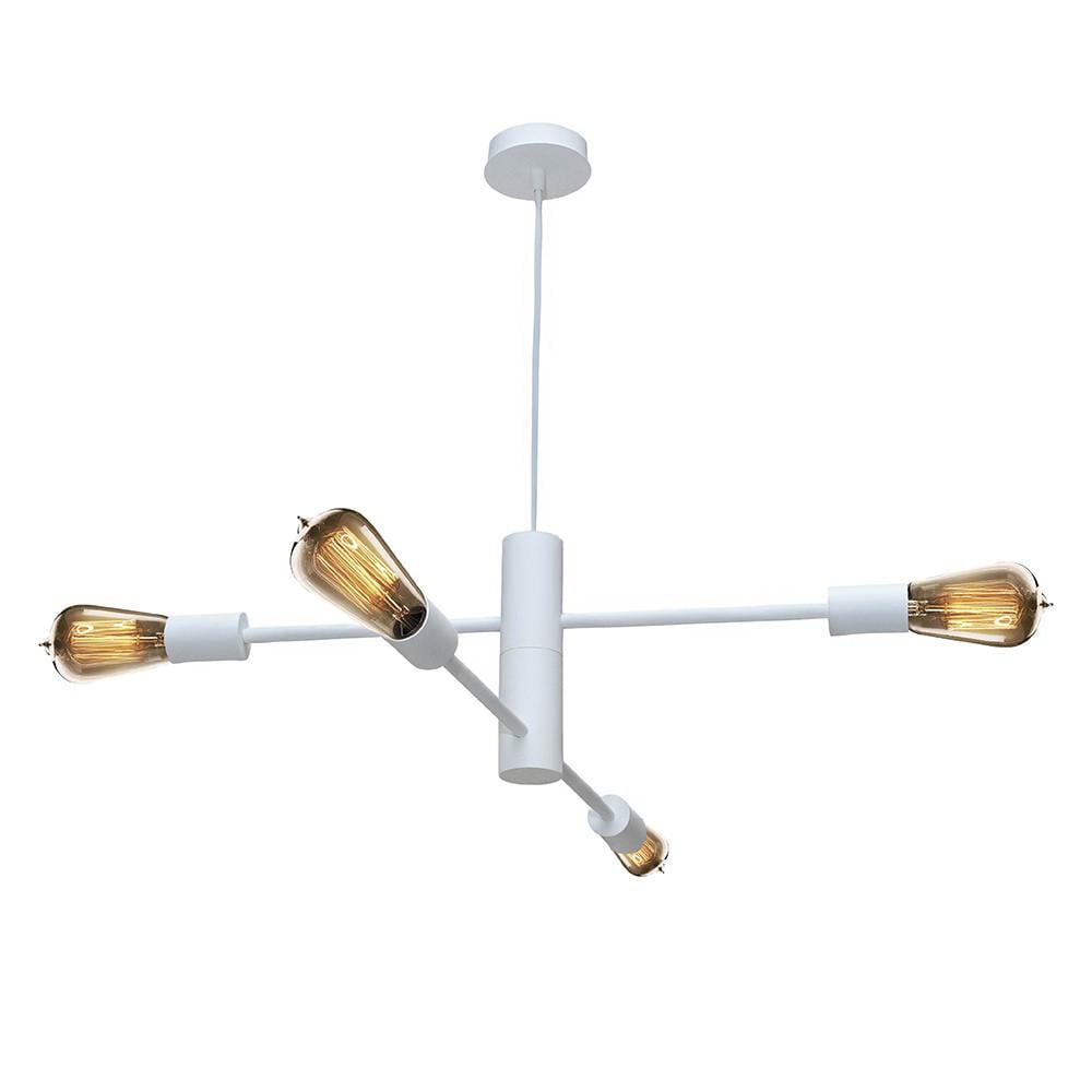 Люстра MSK ELECTRIC Asket с металлическим корпусом под четыре лампы Е27 Белый (NL 6120-4 WH)