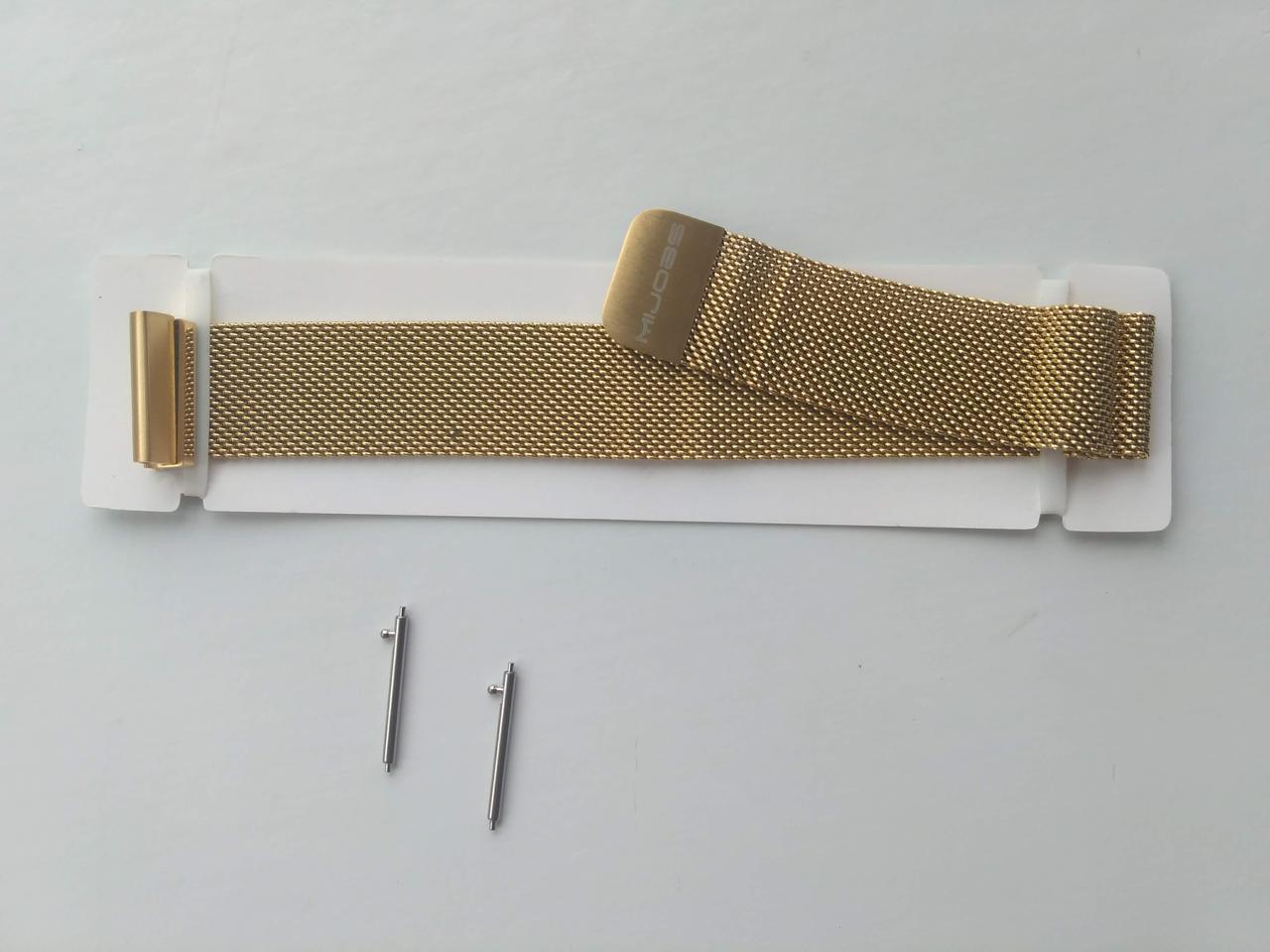 Ремешок для смарт-часов Mijobs 20 мм миланская петля металлический Золотой (1565P) - фото 2 Ремешок для смарт-часов Mijobs 20 мм миланская петля металлический Золотой (1565P) - фото 2