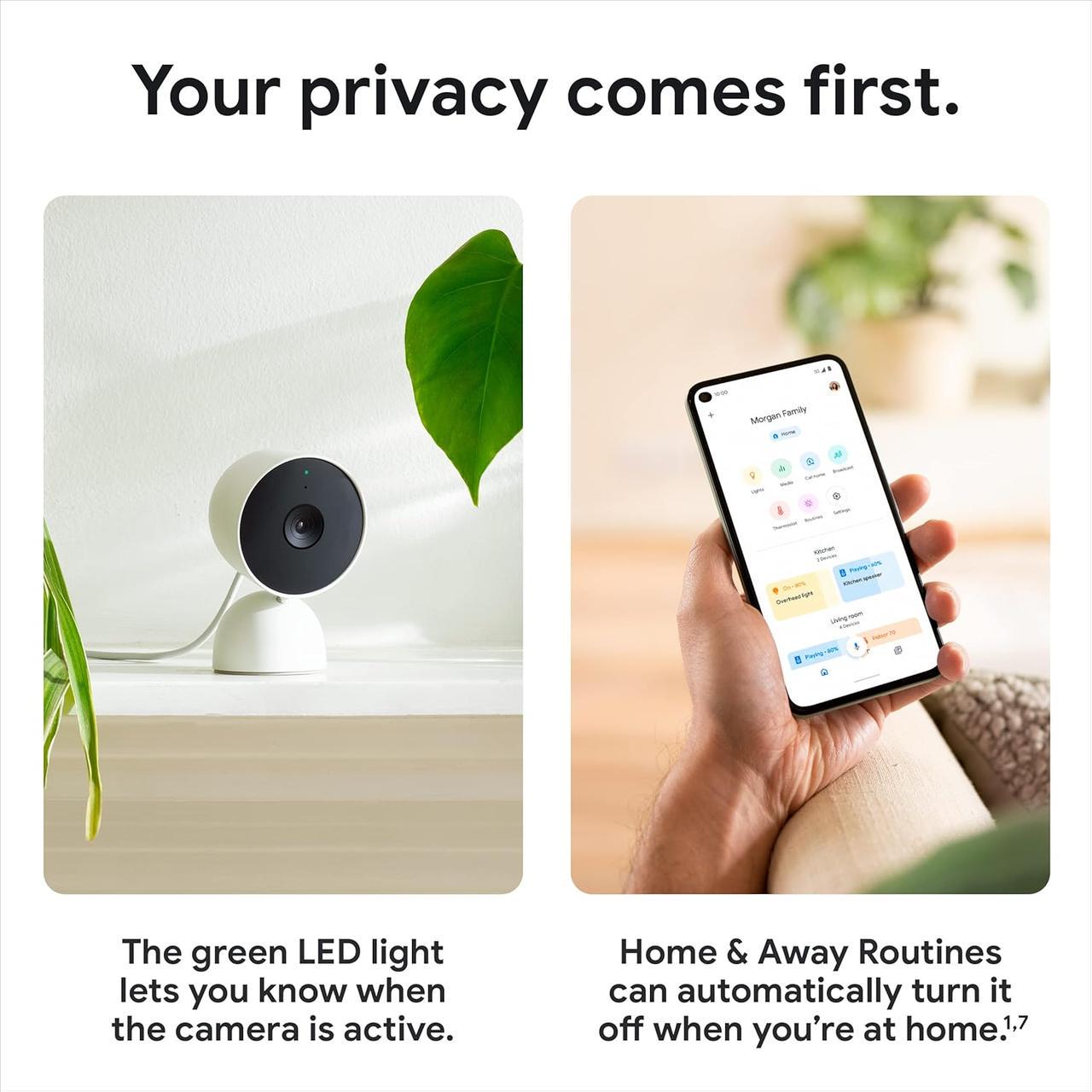 Умная камера Google Nest Cam Indoor 2nd Gen Fog (GA03178) - фото 9 Умная камера Google Nest Cam Indoor 2nd Gen Fog (GA03178) - фото 9