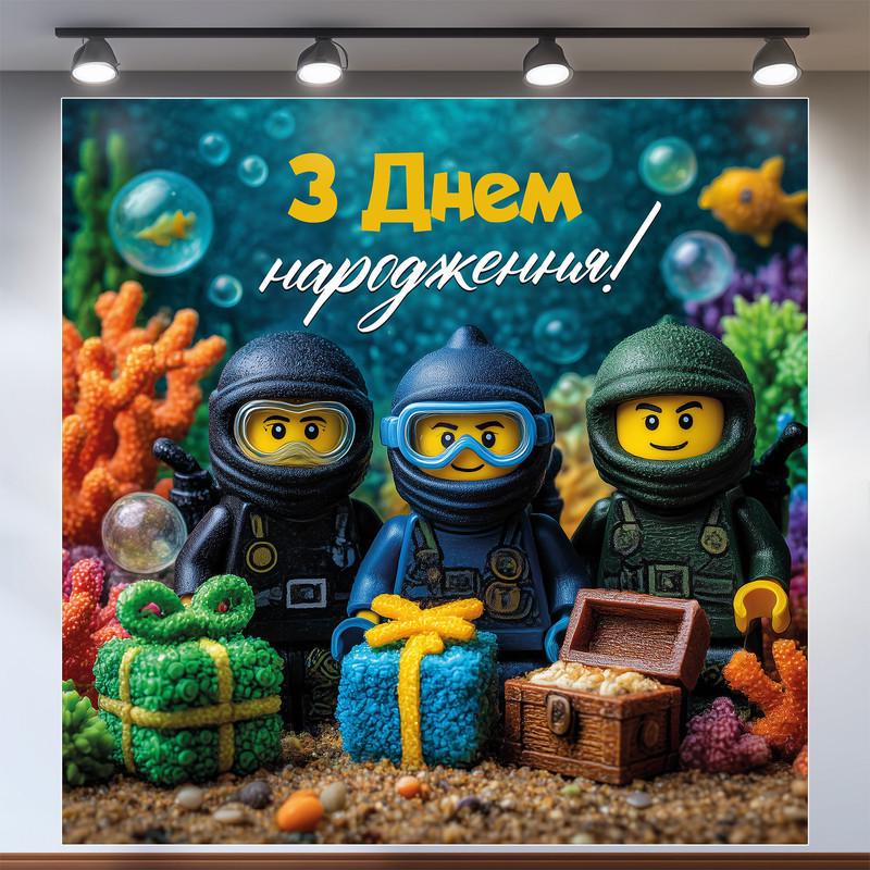 Баннер для фотозоны Лего 200x200 см №44053 Баннер для фотозоны Лего 200x200 см №44053