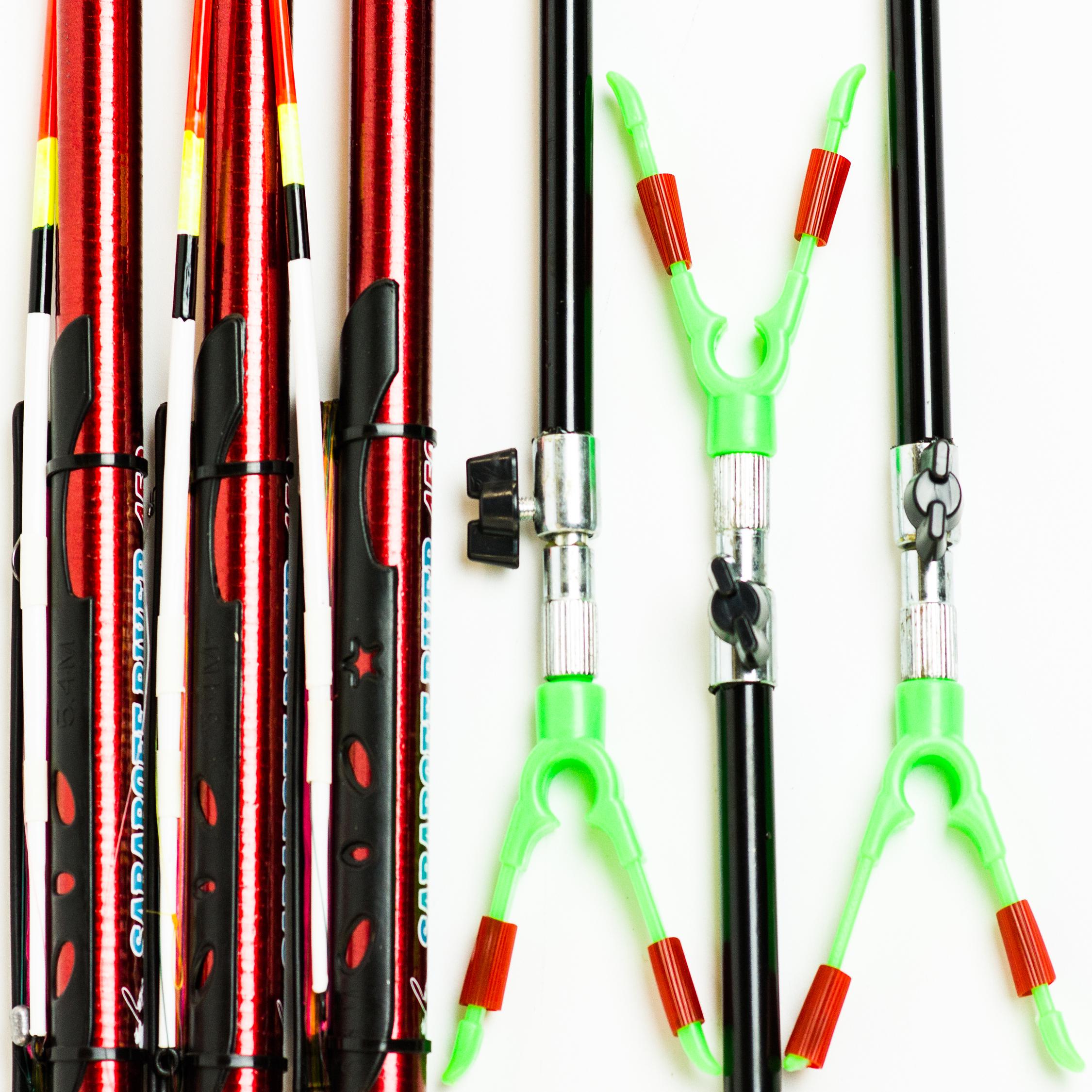 Удочки Джокер в сборе 4,5 м 3 шт. с подставками телескопическими - фото 2
