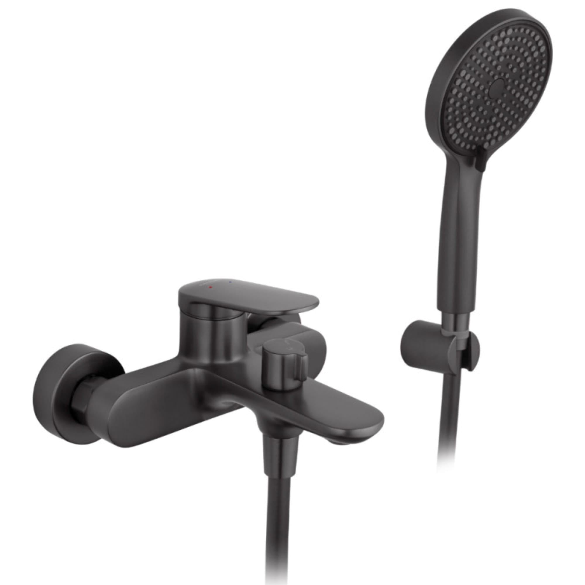 Смеситель для ванны Kroner Element однорычажный с ручной лейкой Графит (211315-5301)