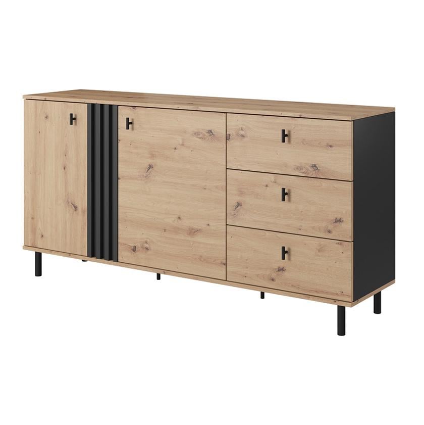 Комод в гостиную Perfect Home Madis 2D3S/165 Дуб артизан/Антрацит (48782) Комод в гостиную Perfect Home Madis 2D3S/165 Дуб артизан/Антрацит (48782)