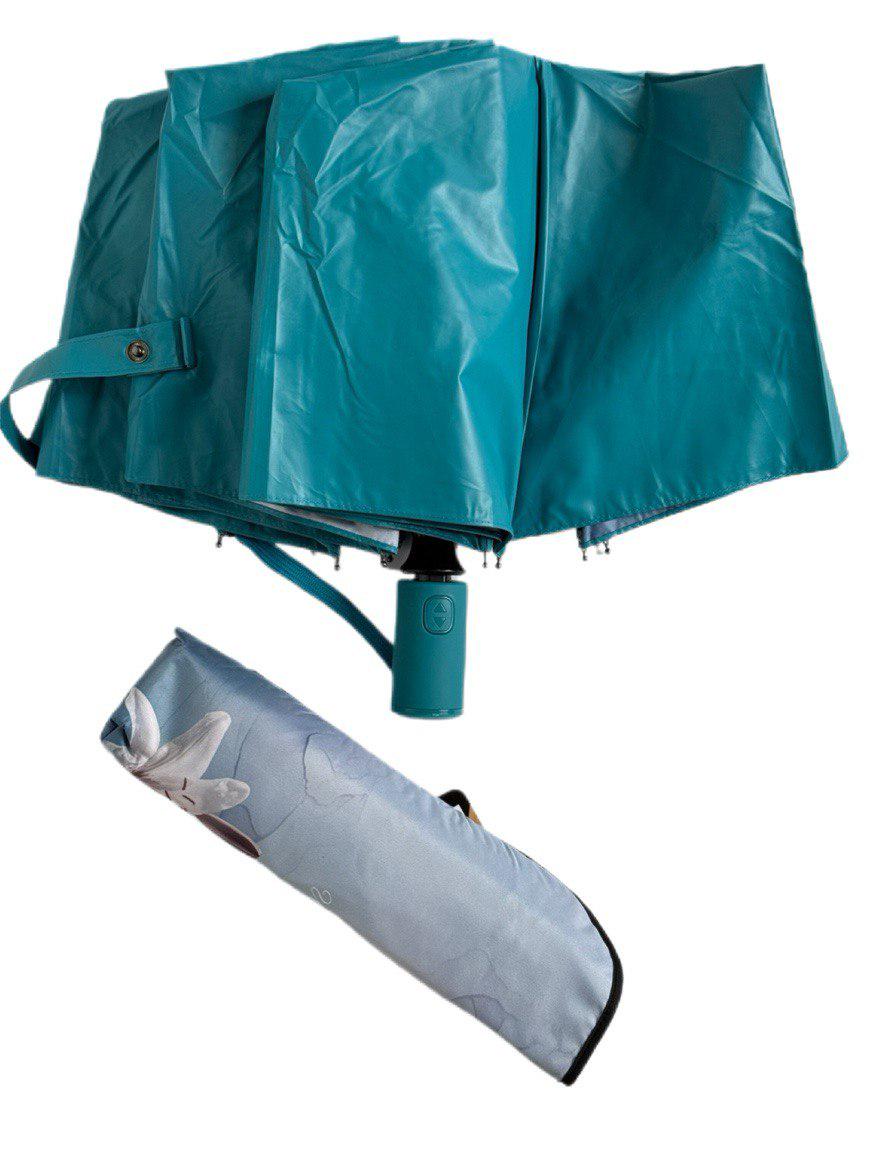 Парасолька автоматична жіноча Unique з квітами 9 спиць Бірюзовий (3009/3) - фото 5 Парасолька автоматична жіноча Unique з квітами 9 спиць Бірюзовий (3009/3) - фото 5