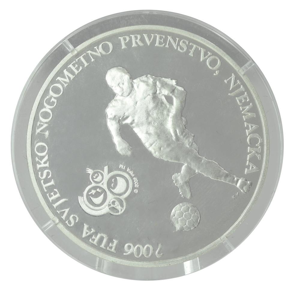 Коллекционная монета Хорватия 150 куна 2006 серебро Proof Чемпионат мира по футболу 2006 года Ag 925 24 г (М23744)