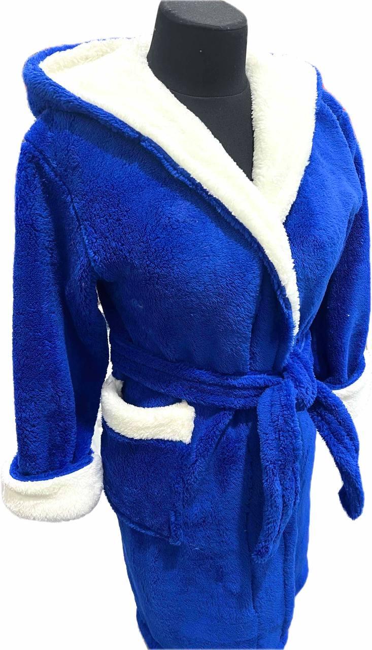 Халат махровый с поясом 11-14 лет 170-176 см Темно-синий (Д-Al-kid-halat-002-06)