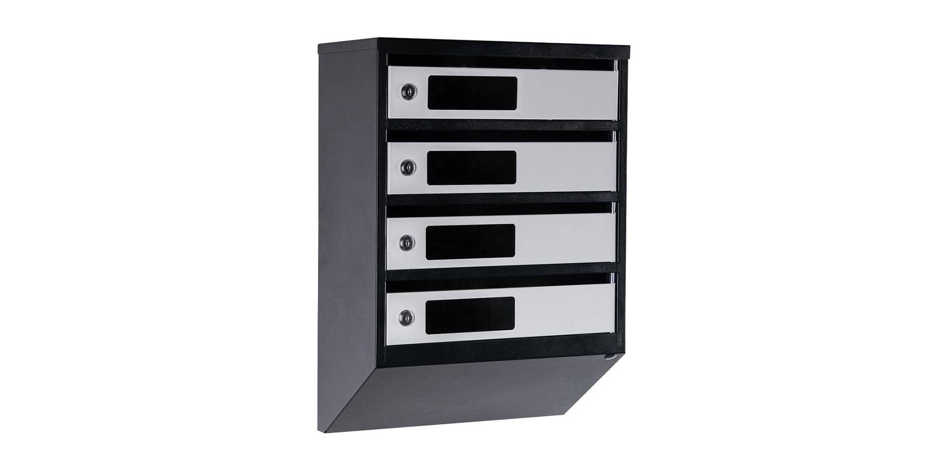 Почтовый ящик Галиндустрия ЯП-04-C многосекционный на 4 квартиры металлический Черно-серый (132-119-000004074)