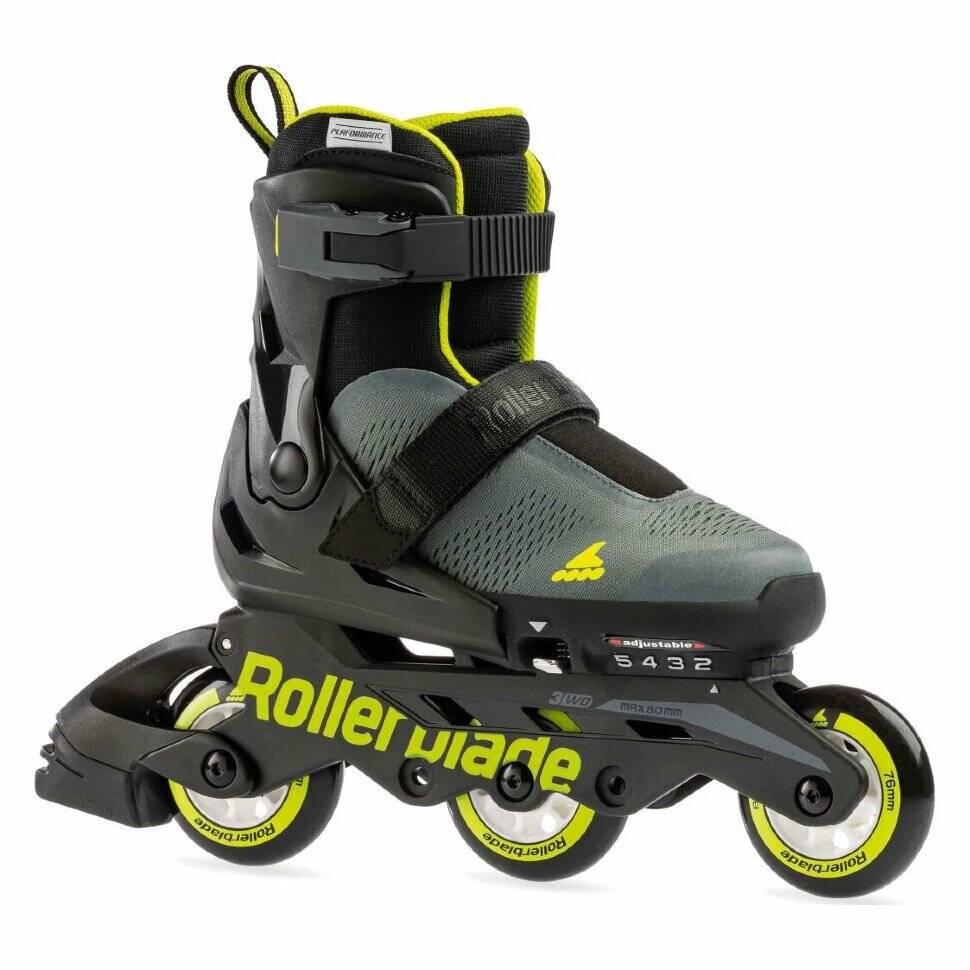 Ролики детские Rollerblade Microblade Free 3WD Anthracite Lime р. 33-36,5 Серый/Салатовый
