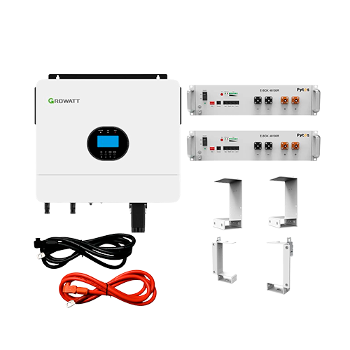 Комплект автономного энергообеспечения Growatt SPF 6000 ES Plus 6kW и Pytes E-Box 48100R 10,24kWh White (31330505)