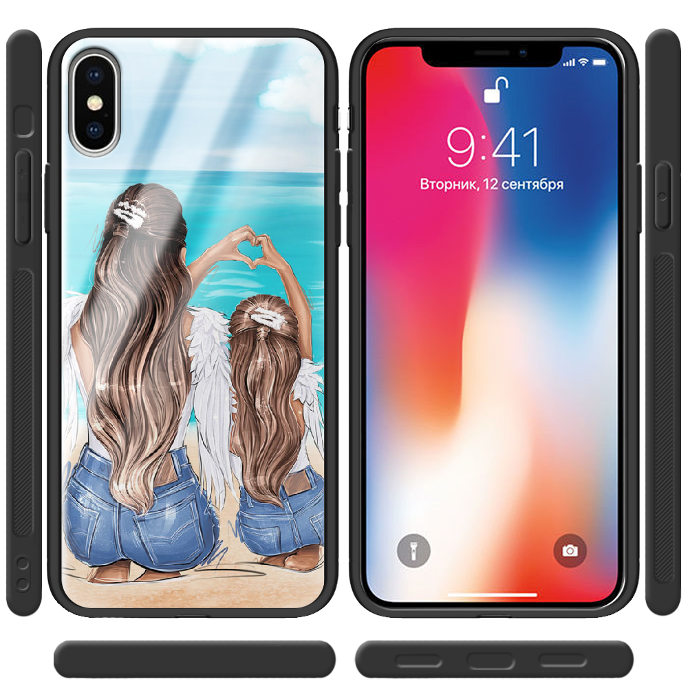 Чохол Boxface iPhone XS Family Vacation Чорний силікон зі склом (35413-up2380-38330) - фото 2