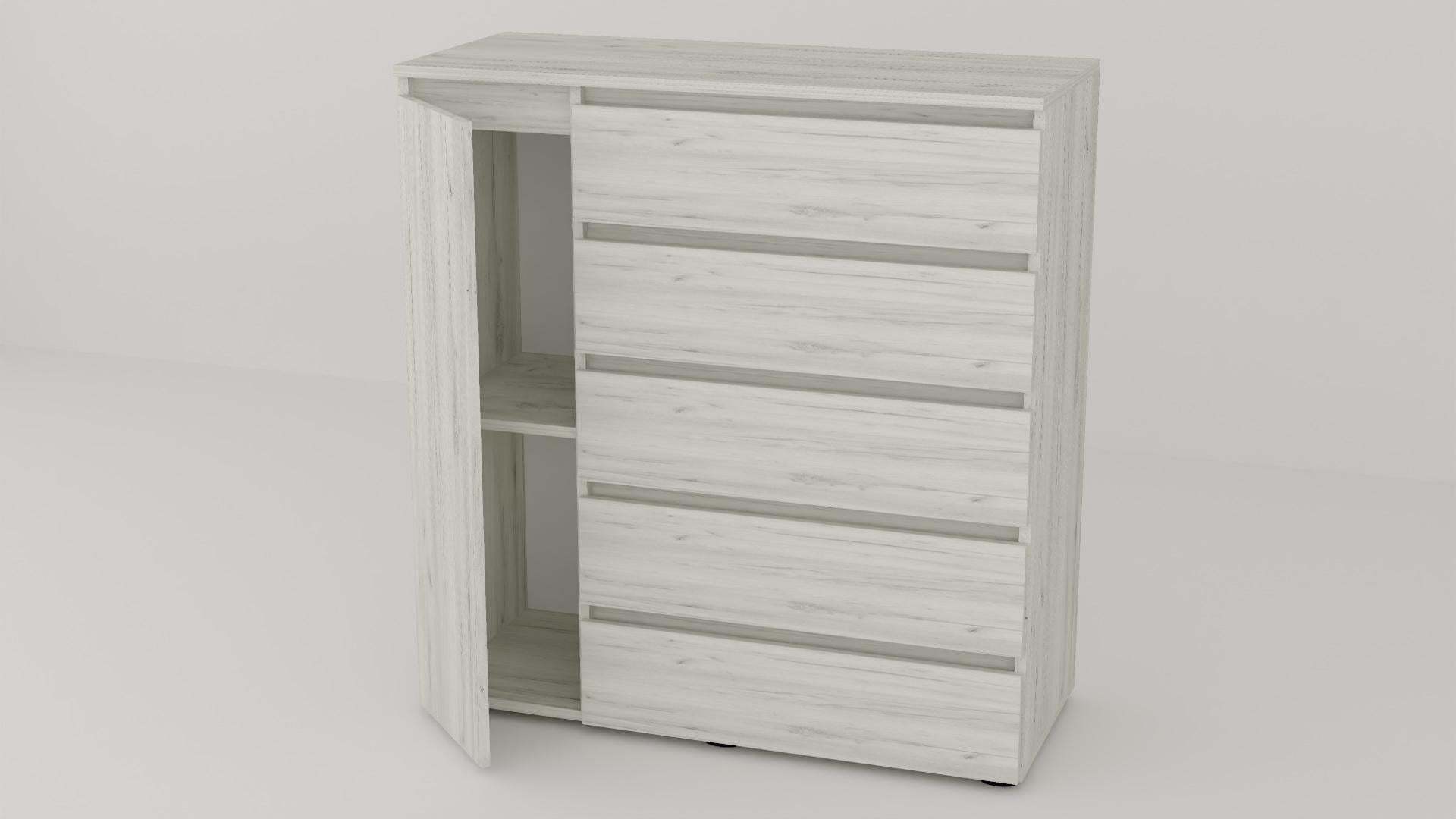 Комод Алекса СН-15/50 105х50х111 см Дуб крафт белый