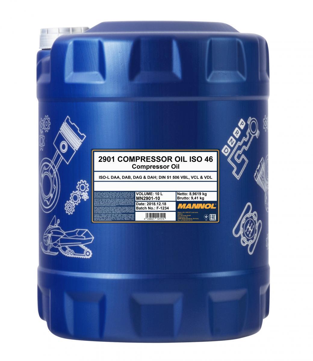 Масло компрессорное Mannol 2901 COMPRESSOR OIL ISO 46 10 л (MN2901-10) - фото 1