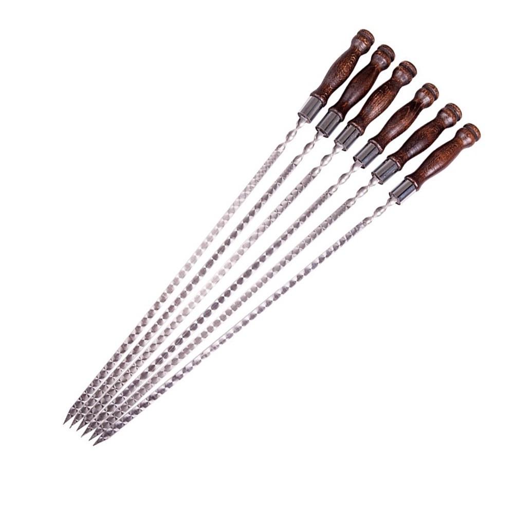 Шампуры с деревянной рукояткой Gorillas BBQ Кольцо 6 шт. 45 см (SKK86)