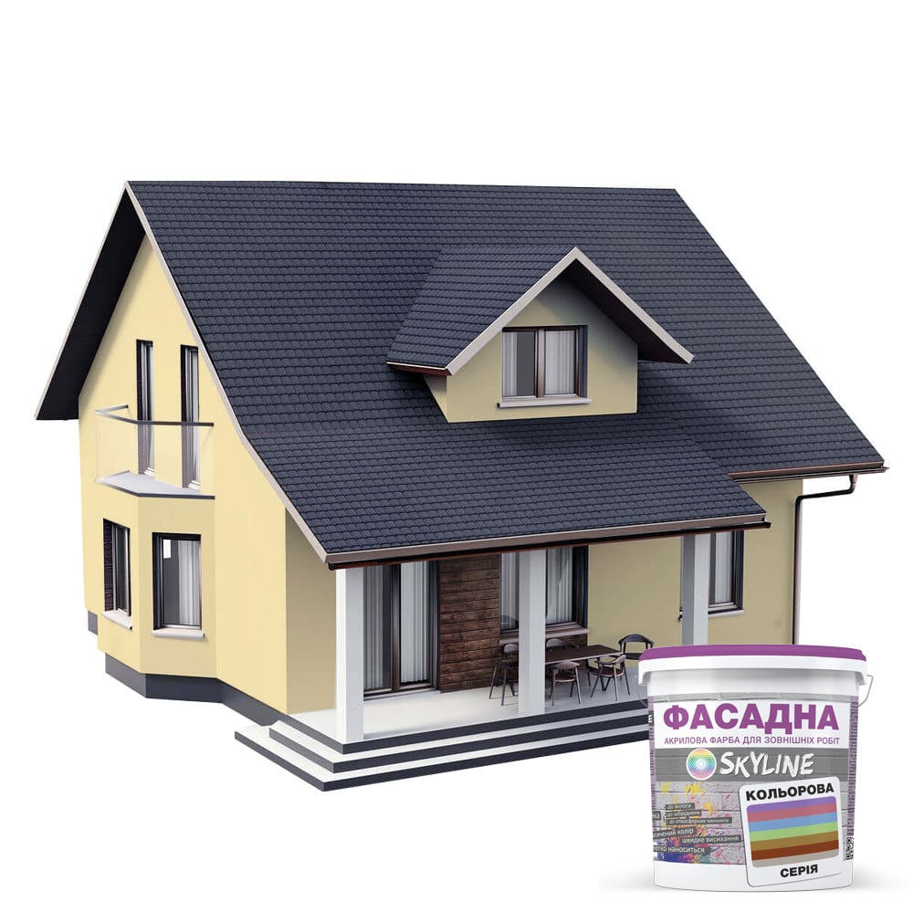 Краска фасадная акрил-латексная Skyline 1015-Y30R 1 л Песочный (686b904ce1a1ec59497f967a) - фото 2