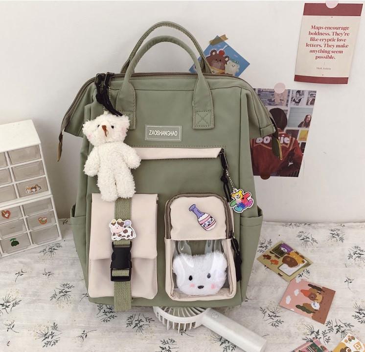 Шкільний рюкзак для дівчинки 5-11 класу в наборі зі значками Education Хакі (964537163) - фото 2 Шкільний рюкзак для дівчинки 5-11 класу в наборі зі значками Education Хакі (964537163) - фото 2