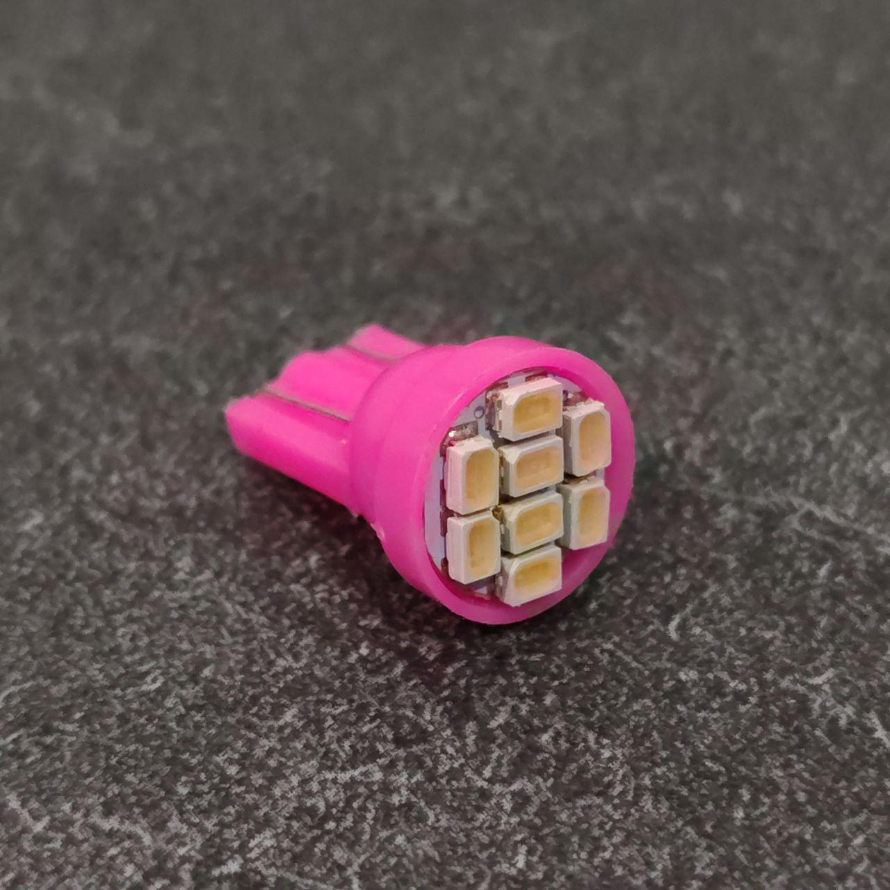 Автолампа T10 W5W W2.1x9.5d 8smd 1206 Розовый (468STORE3)